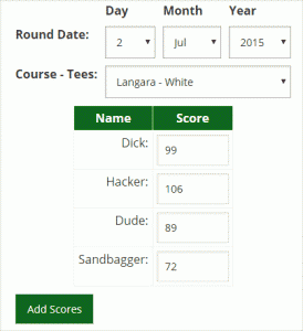 Add Golf Group Scores